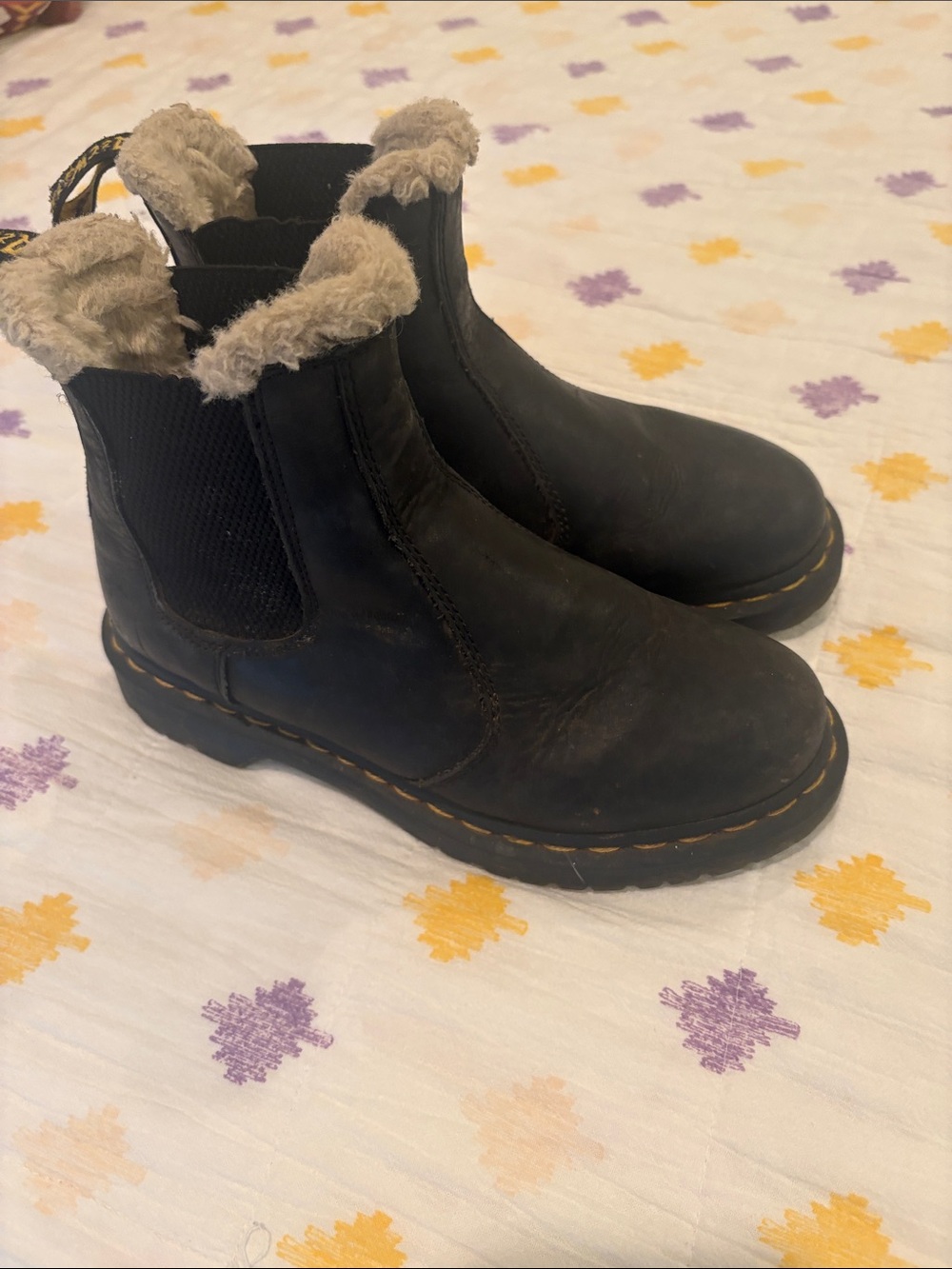 Doc Martin’s fur lined Chelsea boots